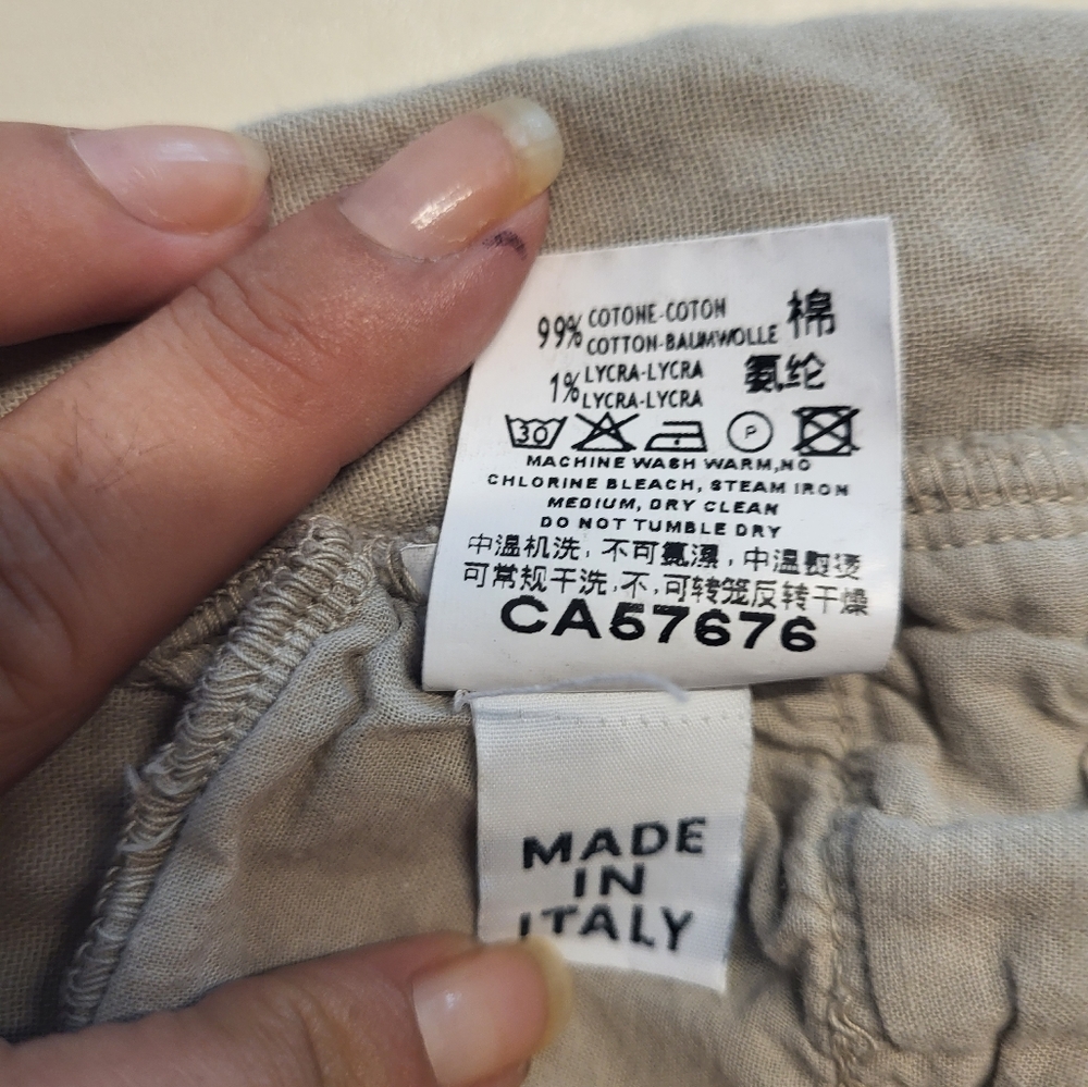 European Culture Capri Pants Cream Beige Size S - Picture 13 of 14